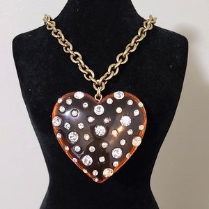 BJ Huge Lucite Heart Necklace